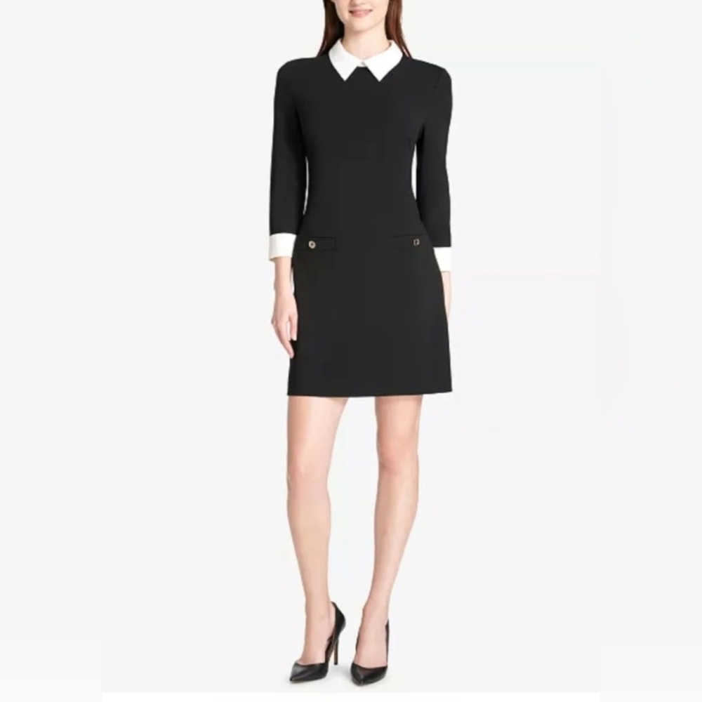 Tommy Hilfiger Women's Business Casual Dress Black&White 10 Medium